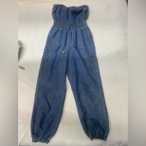 Blue Denim Jogger Pants